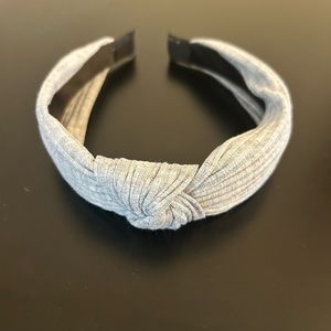 Top knot, grey cotton material